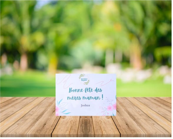 Carte personnalisée à ajouter dans la box cadeau vegan.