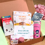 Box fêtes des mères ouvertes avec tous les produits à l'intérieurs