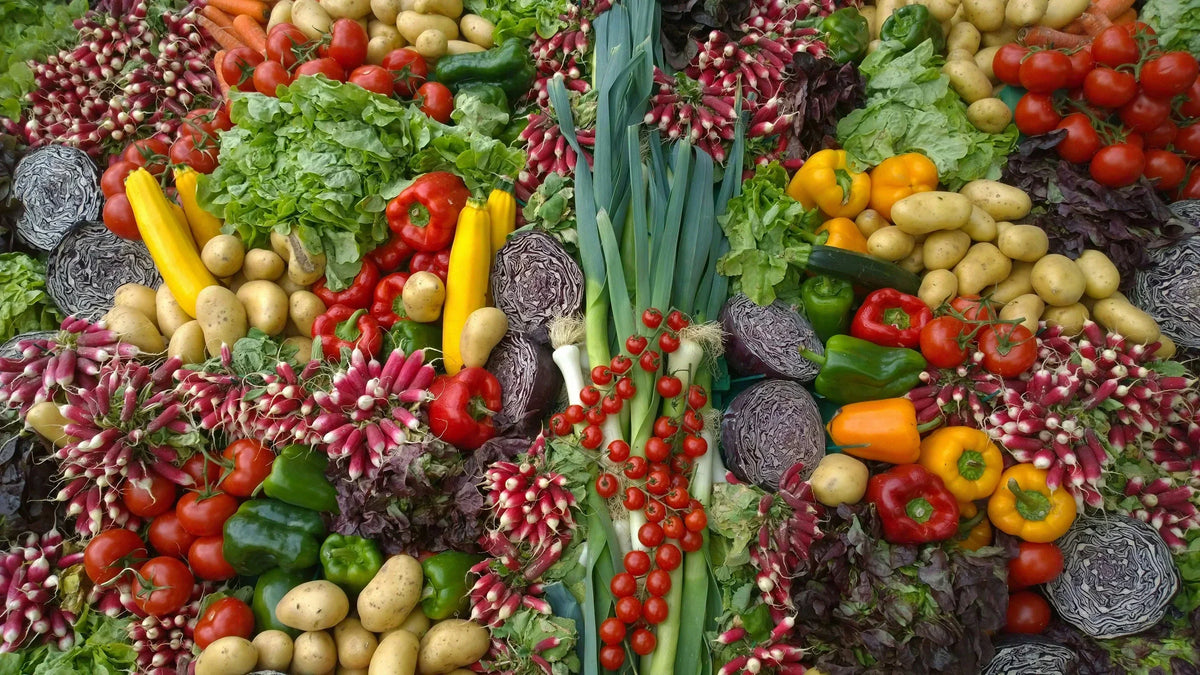 Étalage de fruits et légumes