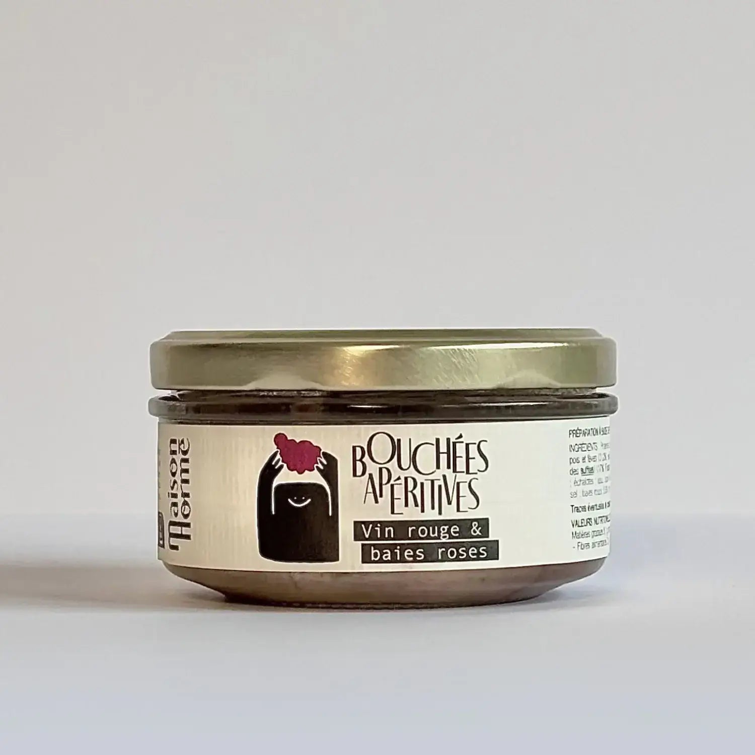 Bocal de bouchées apéritives vegan au vin rouge