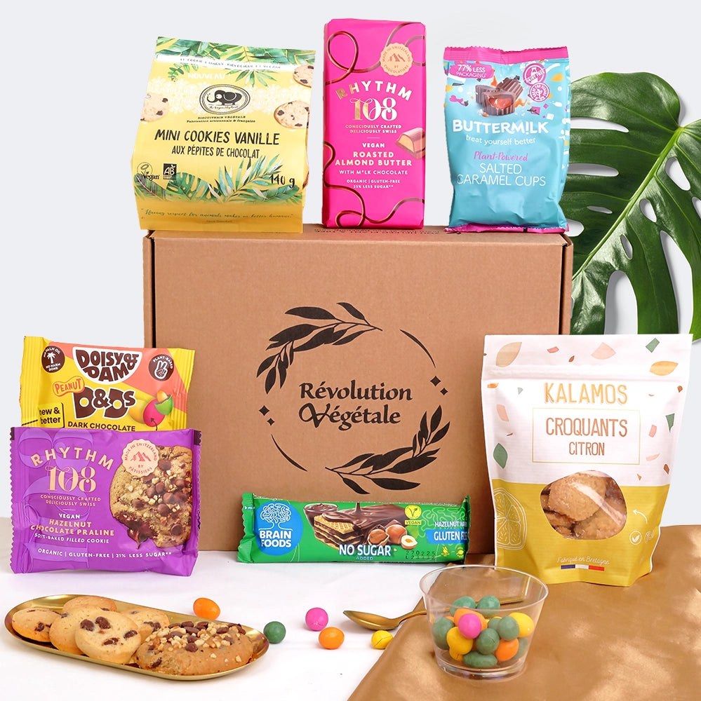 box biscuit vegan avec produits autour