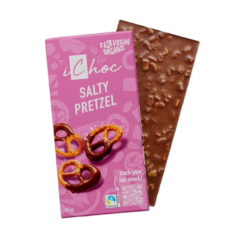 Tablette de chocolat iChoc aux éclats de bretzel